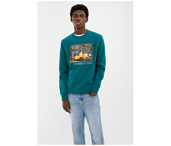 Springfield 009621086 Medium Sweatshirt for Men - Teal - Zoom Image 1