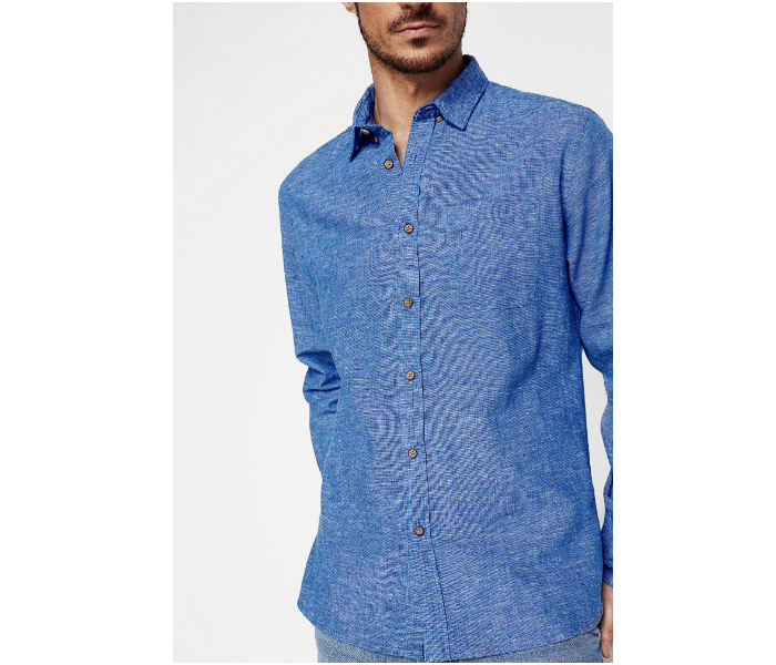 Springfield 099324710 Small Linen Shirt for Men - Navy - Zoom Image 3