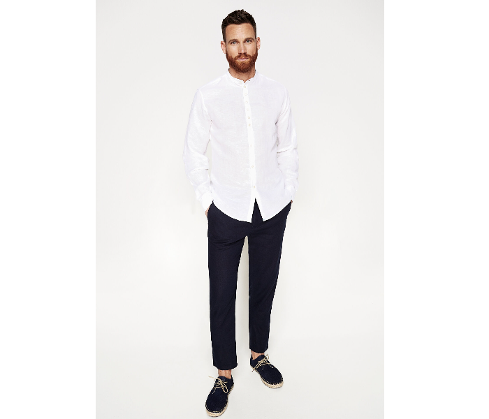 Springfield 099333699 Small Linen Shirt for Men - White - Zoom Image 1