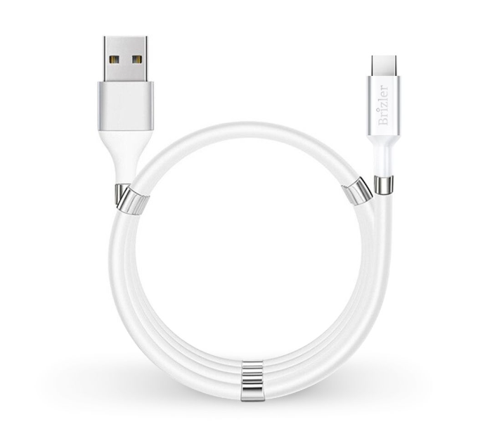 Brizler BZ- CA029 Magnetic Type-C Charging Cable - White - Zoom Image 1