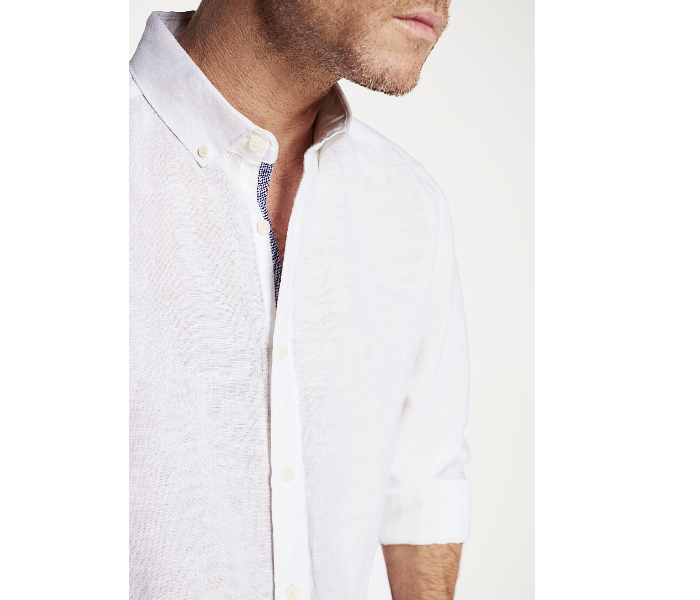 Springfield 099321299 XS Linen Shirt for Men - White - Zoom Image 4