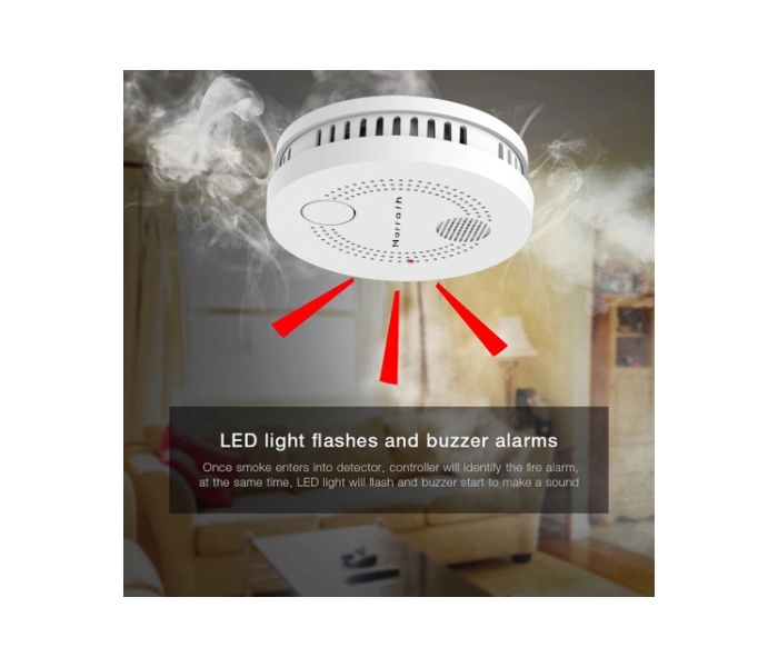 Marrath Smart Wi-Fi Smoke Sensor And Fire Alarm - White - Zoom Image 1