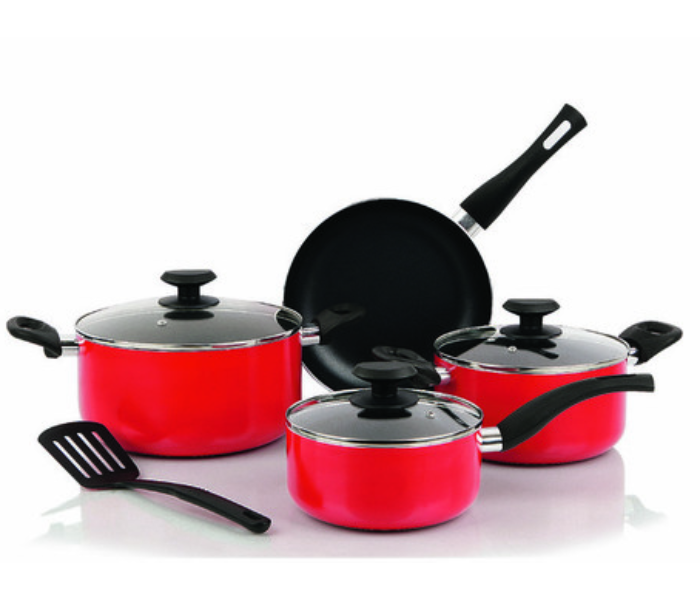 Homeway HW3455 8 Pieces Non Stick Cooking Set - Red - Zoom Image