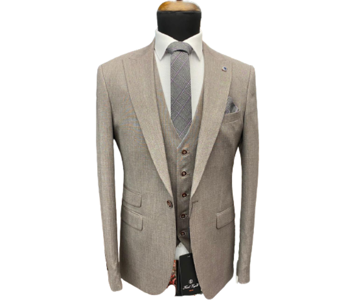 Fatih Zraiq Size 58 Attractive and Trendy Premium Quality 3 Pieces Suit for Men - Grey - Zoom Image