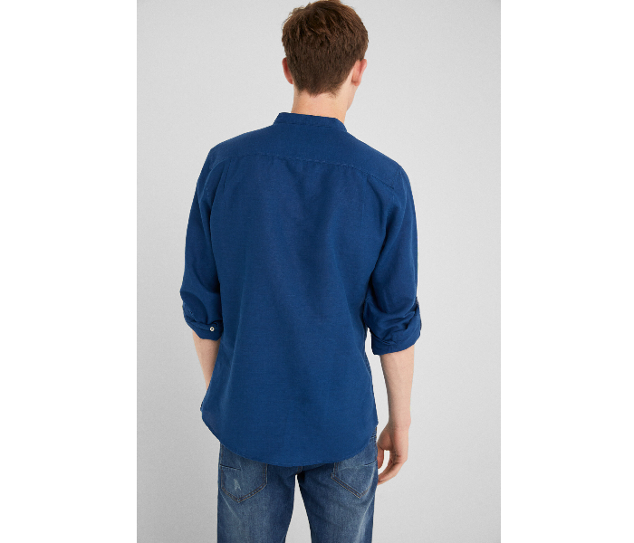 Springfield 099561412 XS Linen Shirt for Men - Medium Blue - Zoom Image 4