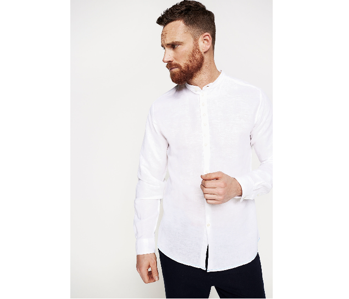 Springfield 099333699 Small Linen Shirt for Men - White - Zoom Image 3