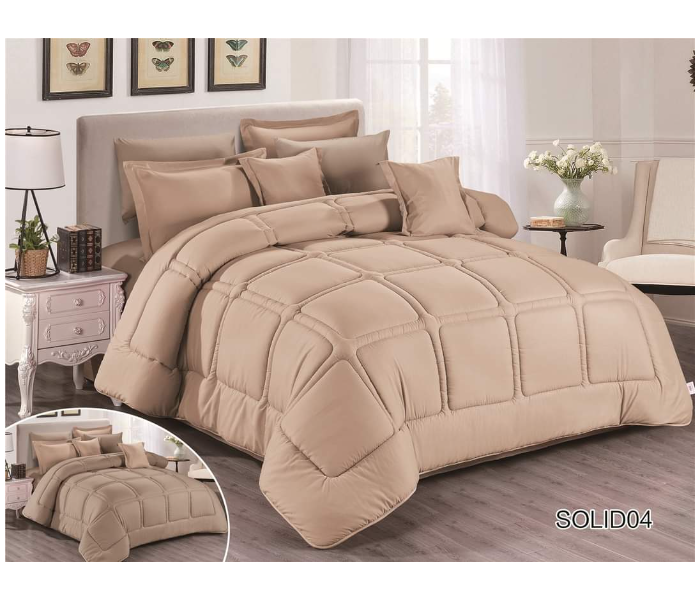 Stargold SG-CJL2004 Comforter Set Of 8 Pieces - Beige and Brown - Zoom Image