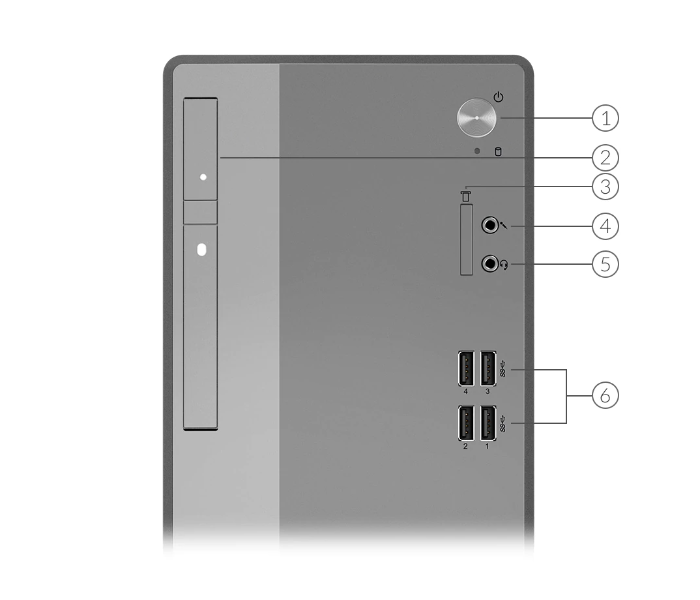 Lenovo V50t 11HD001FAX TWR Intel i3-10100 Processor 4GB DDR4 1TB HDD Integrated Intel Graphics DOS - Black and Grey - Zoom Image 3