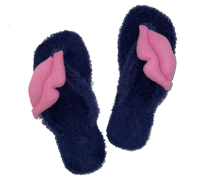 Casual LFV101 US 07 Daily Wear Soft Flat Home Slippers for Women - Navy Blue - Zoom Image