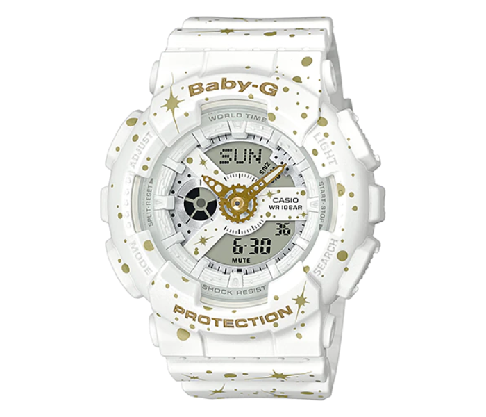 Casio Baby-G BA-110ST-7ADR White Dial Analog-Digital Watch For Women - White - Zoom Image 1