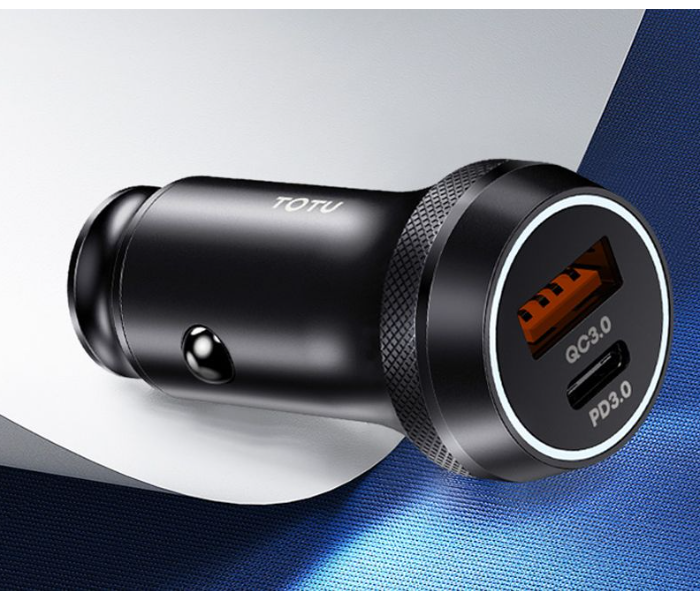 TOTU DCCPD-01-BK 36W Armour Series Dual Port Fast Charging Car Charger - Black - Zoom Image 4