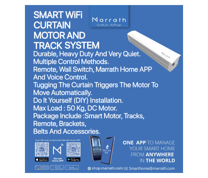 Marrath Smart Wifi Window Curtain Motor and Track System - 2 Meter - Zoom Image 6