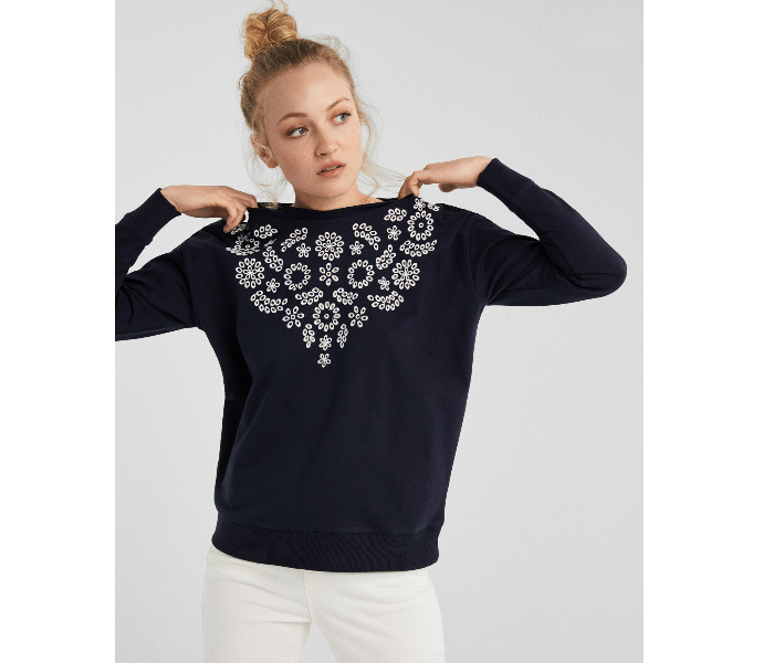 Springfield 108513116 Medium Sweat Shirt for Women - Blue - Zoom Image 2