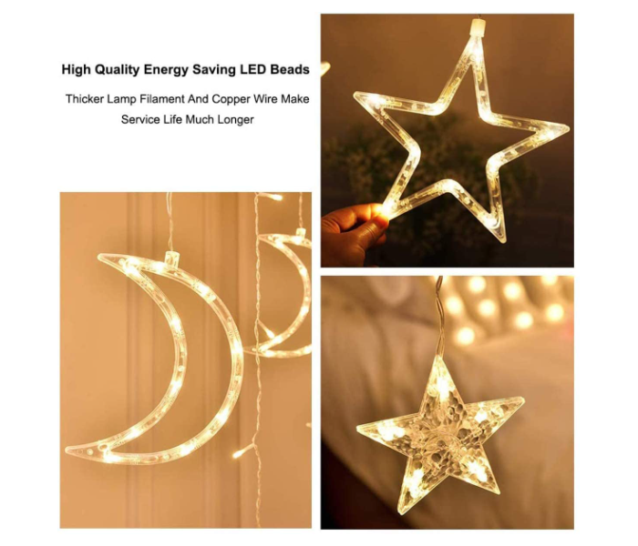 Makingtec 2.5m Moon and Star Curtain Light String For Indoor Outdoor Decoration for Christmas - Zoom Image 3