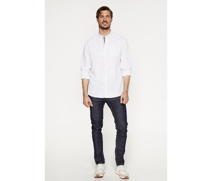 Springfield 099323999 Medium Linen Shirt for Men - White - Zoom Image 1