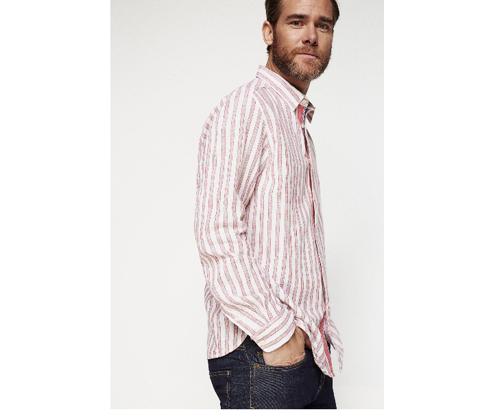 Springfield 099325560 Small Linen Shirt for Men - Red - Zoom Image 3