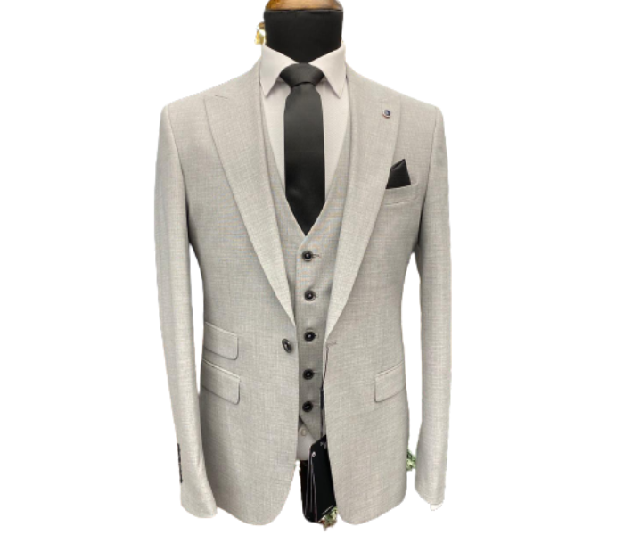 Fatih Zraiq Size 56 Attractive and Trendy Premium Quality 3 Pieces Suit for Men - Light Grey - Zoom Image