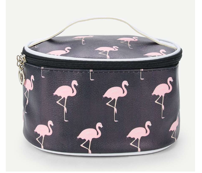 VW Trendz makeup180919604 Flamingo Pattern Makeup Bag - Black - Zoom Image 1