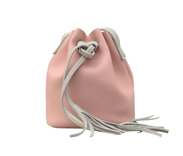 VW Trendz bag171020338 Small Fringe Drawstring Bucket Bag With Clutch - Baby pink - Zoom Image