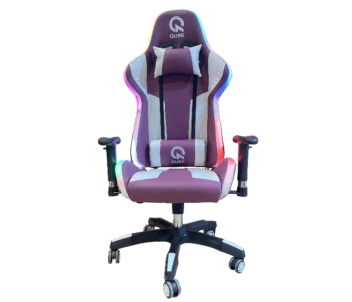 QUBE Levin M2103GR009B RGB Gaming Chair - Burgundy and Ivory - Zoom Image