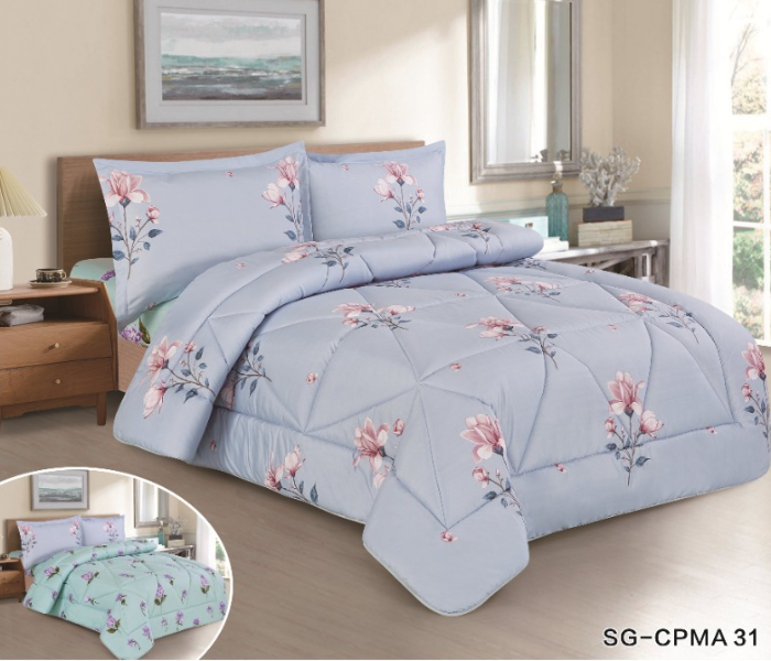 Stargold SG-CJL2005 Comforter Set Of 4 Pieces - Light Blue - Zoom Image