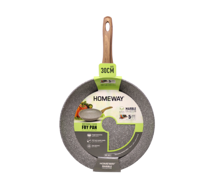 Homeway HW3416 30cm Forged Marble Frypan - Grey - Zoom Image