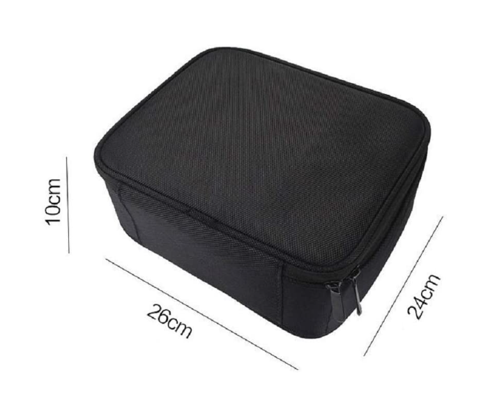 Travel Makeup Cosmetic Case Organizer Portable Artist Storage Bag With Adjustable Dividers For Makeup Brushes Toiletry Jewelry Digital Accessories - Black - Zoom Image 4