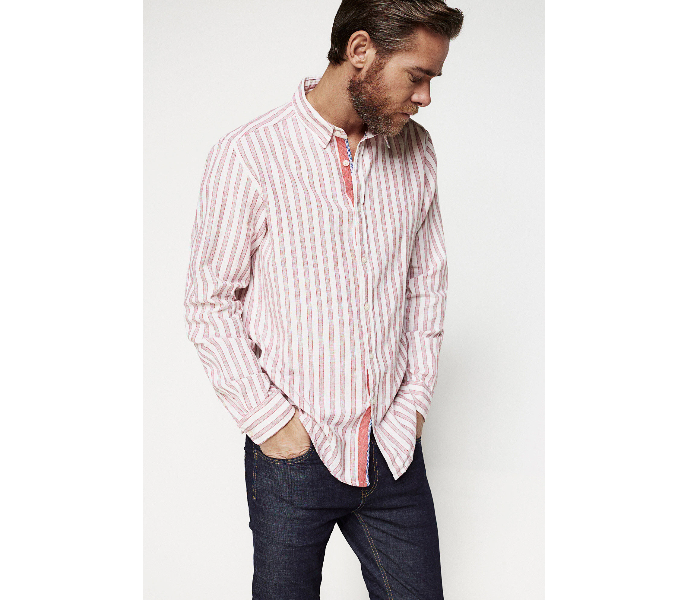 Springfield 099325560 Small Linen Shirt for Men - Red - Zoom Image 2