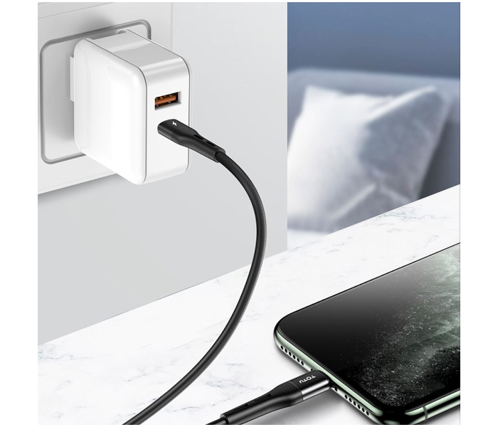 TOTU BPD-002-BK 30W 1 Meter Soft Series USB-C Lightning Fast Charging Cable - Black - Zoom Image 3