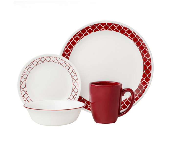 Corelle 1123685 Crimson Trellis 16-piece Dinnerware Set - White and red - Zoom Image 1