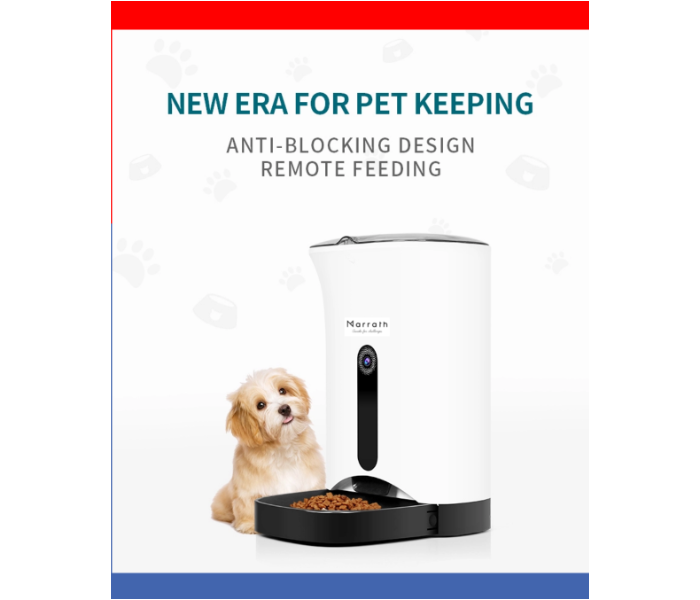 Marrath Smart WiFi Automatic Pet Feeder with Camera and 2 Way Audio - White - Zoom Image 5