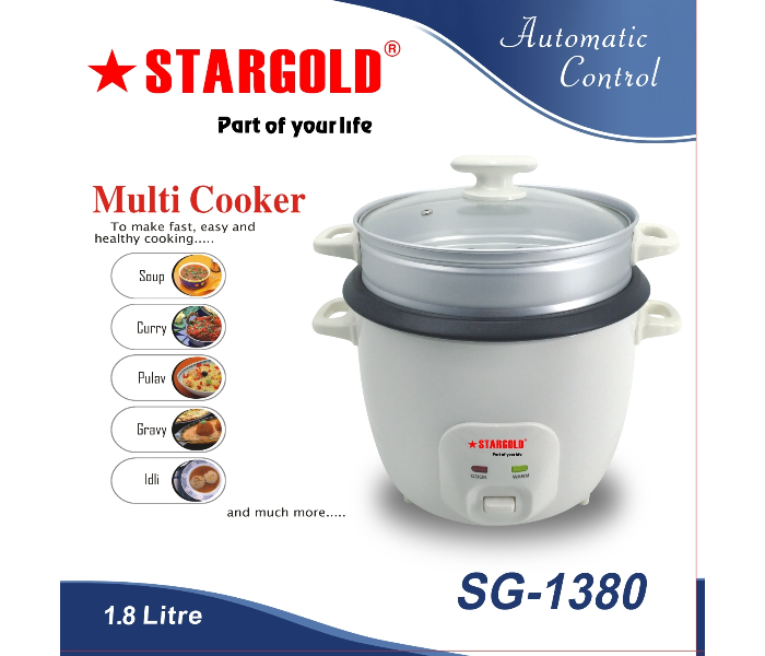 Stargold SG-1380 1.8L Drum Multi Cooker - White - Zoom Image