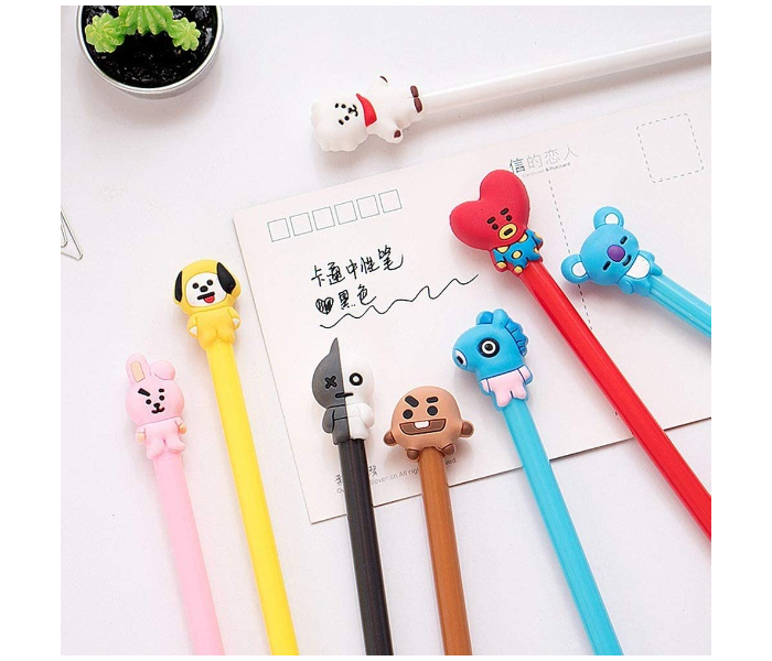 BTS BT21 Set of 8 Pieces Figure Black Ink Gel Pen - Zoom Image 2