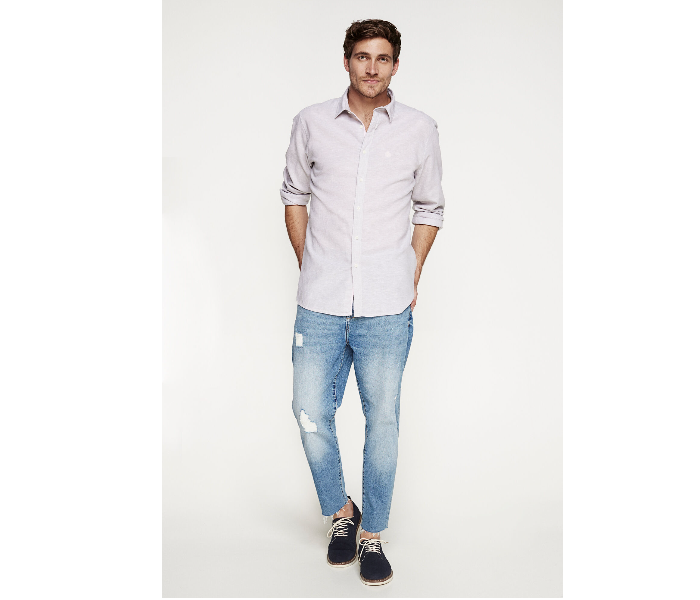 Springfield 099320443 Small Linen Shirt for Men - Grey - Zoom Image 1