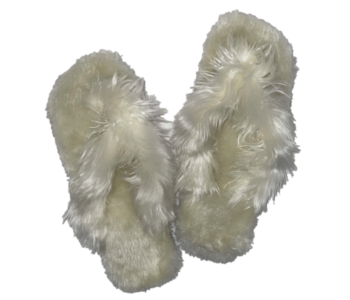 Casual LFV56 US 10 Daily Wear Soft Flat Home Slippers for Women - Off White - Zoom Image