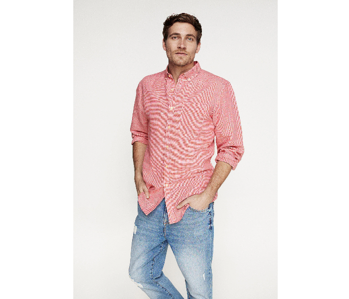 Springfield 099322060 Medium Linen Shirt for Men - Red - Zoom Image 2