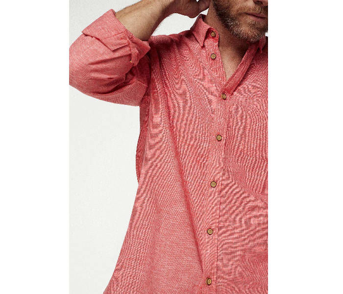 Springfield 099324760 Small Linen Shirt for Men - Red - Zoom Image 4