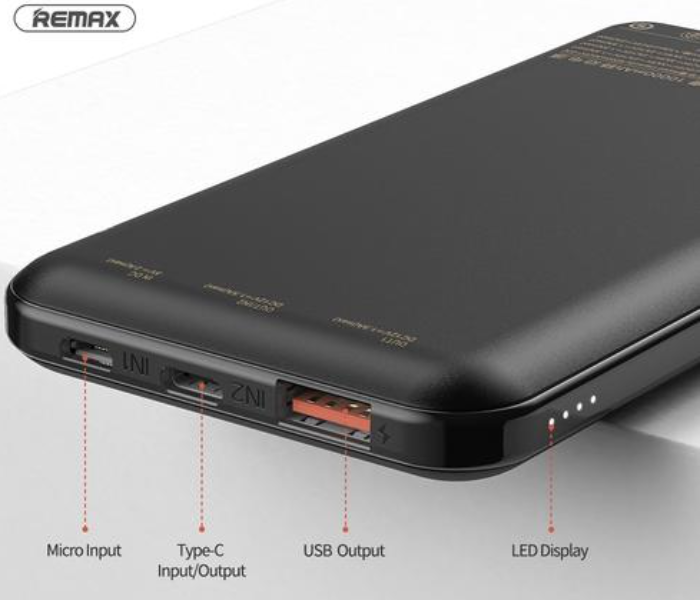 REMAX RPP-151 PD Fast-Charging 10000mAh Boree Series Powerbank - Black - Zoom Image 3