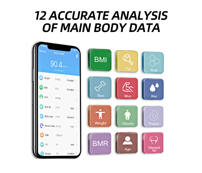 Marrath Smart Home BMI Electronic Weigh Scale to measure 12 Health Parameters  - Zoom Image 7