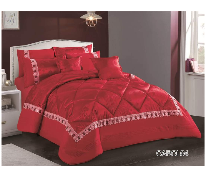 Stargold SG-CJL2002 Comforter Set Of 8 Pieces - Red - Zoom Image