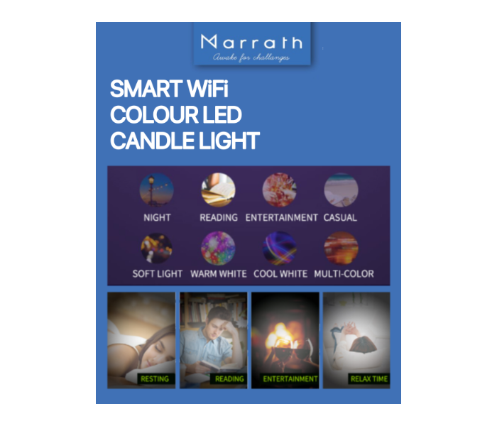 Marrath Smart Wi-Fi 16 Million Colour Rgbw E14 Candle Chandelier Light  - Zoom Image 3