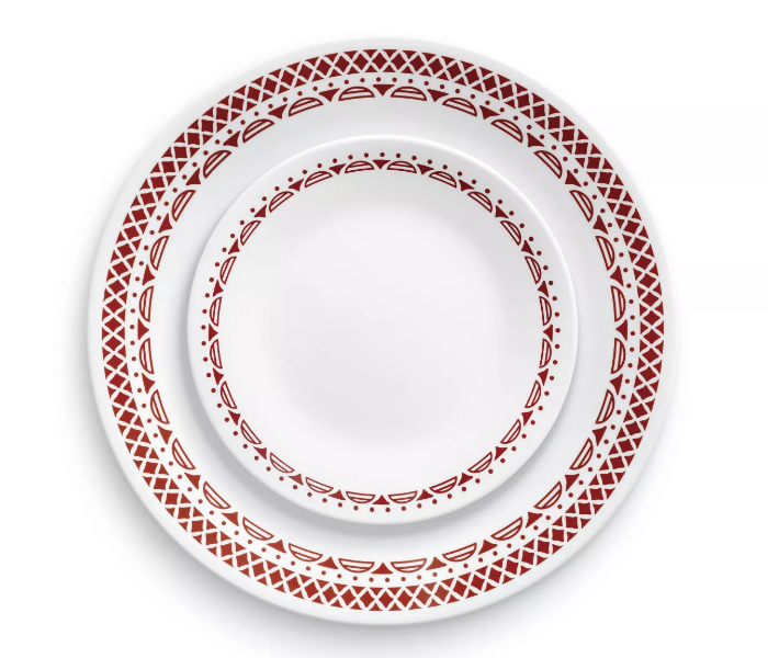 Corelle 113528200 Crimson Trellis 16-piece Dinnerware Set - White and Red - Zoom Image 2