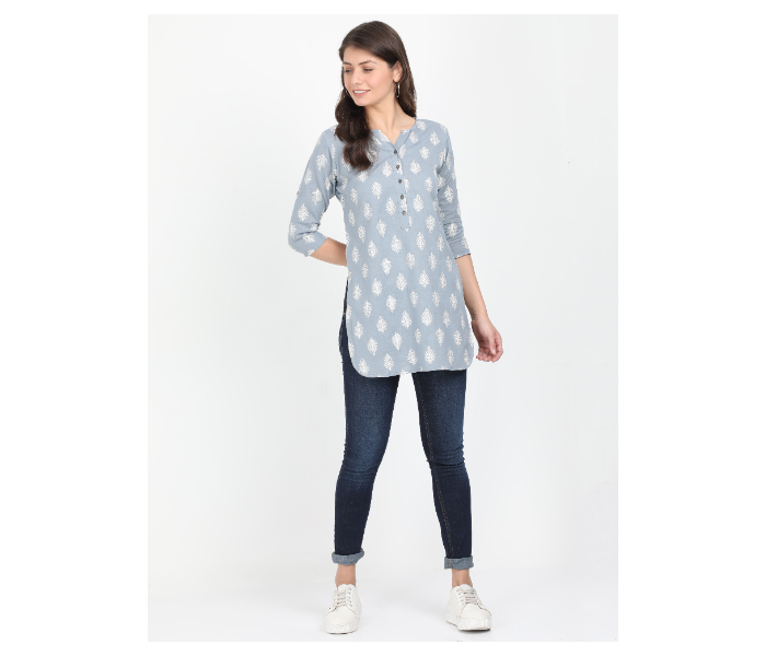 Kaia SK01ST0001LGY003 XL Short Kurti for Women - Grey - Zoom Image 5