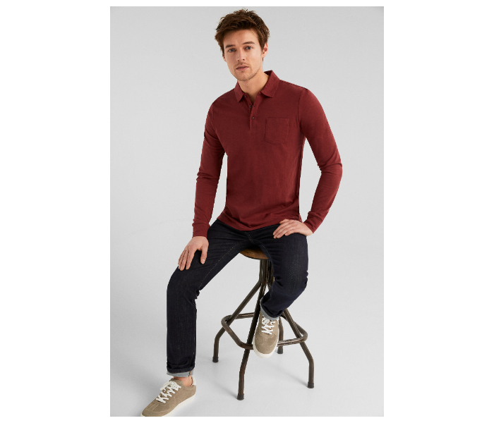 Springfield 022591668 Small Long Sleeve T-Shirt for Men - Wine - Zoom Image 3