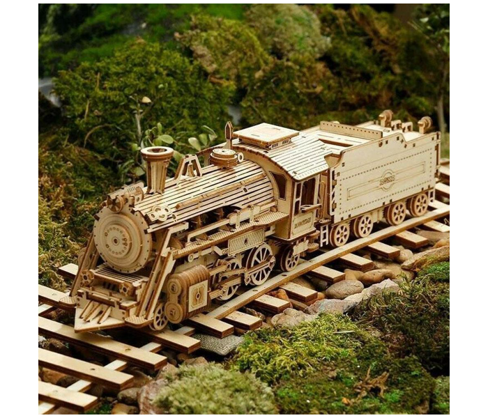 Locomotive Machinery Gear Wooden Model Kit 3D Wooden Puzzle TRAIN -Wood  - Zoom Image 1