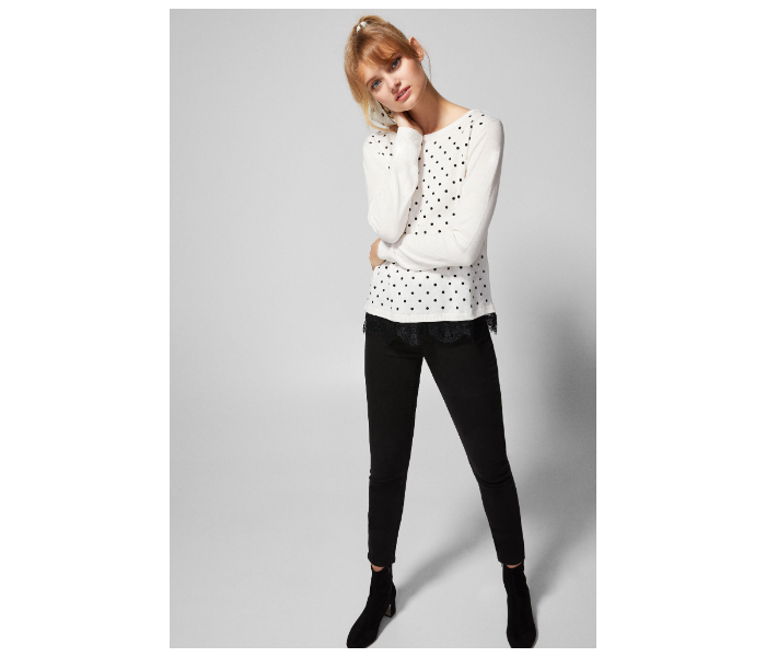 Springfield 133487597 Large Long Sleeve Knitwear for Women - White - Zoom Image 1