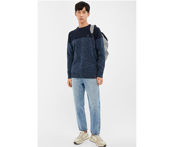 Springfield 140673611 Small Knitted Jumper for Men - Dark Blue - Zoom Image 1