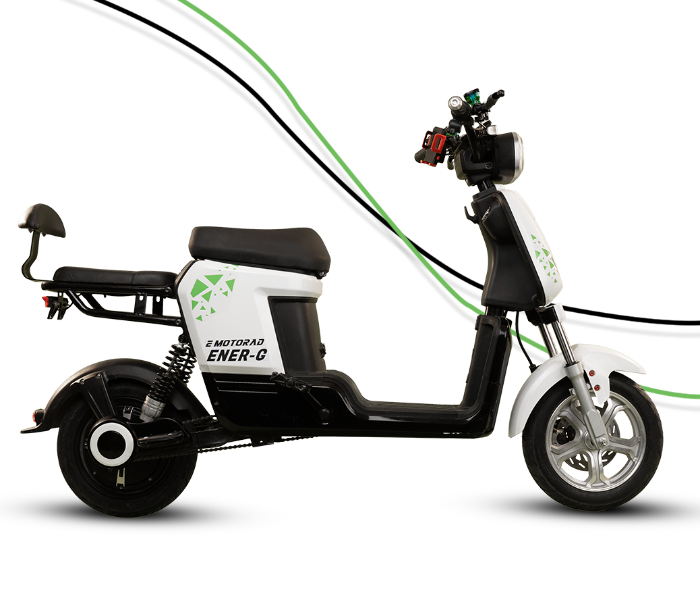 E-Motorad ENER-G 350W Dual Seater Electric Scooter - White - Zoom Image 6