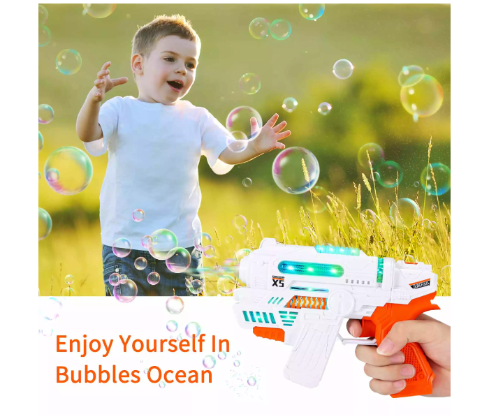 Hit HT-999S-24 Bubble Gun With Light And Sound For Kids- White - Zoom Image 1