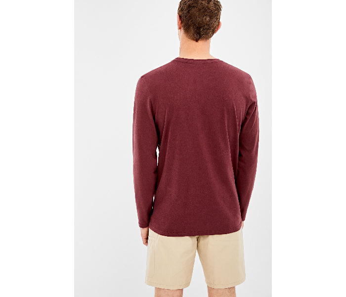 Springfield 022662969 Medium Long Sleeve T-Shirt for Men - Maroon - Zoom Image 3